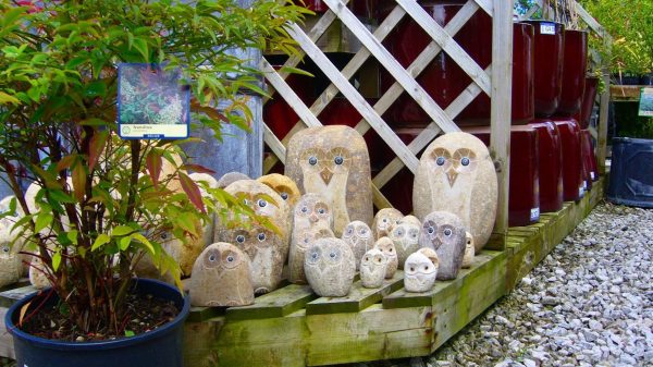 Hand Carved Stone Owl Ornaments