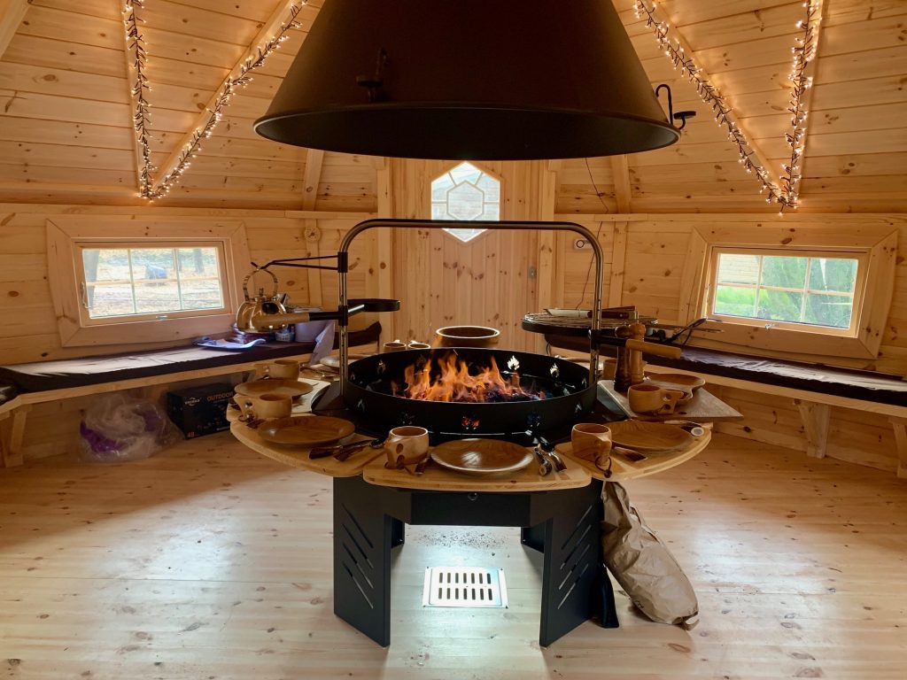 17m Sloping Wall Grill Cabin with Large Flame Grill at Carr Bank Garden Centre