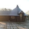 We revisited on one of the most stunning December mornings and were treated to this sunrise on the cabin upon our arrival! 17m Sloping Wall Grill Cabin with extension