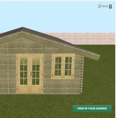 Lugarde 9 x 6m Log Cabin Front