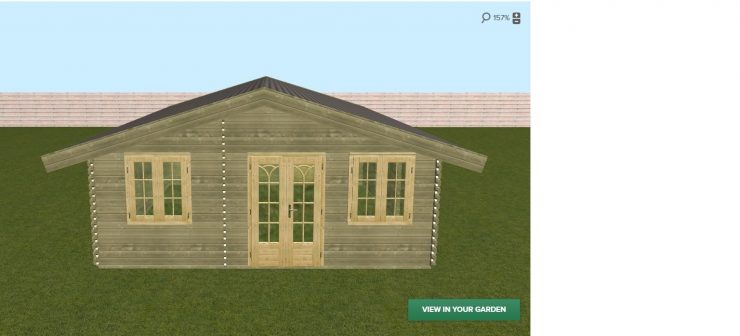 Lugarde 9 x 6m Log Cabin Front