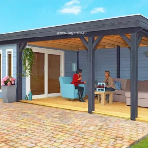Lugarde Summerhouse PS13 Log Cabin Garden Bar