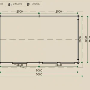 Lugarde Wooden Garage G1 Floor plan