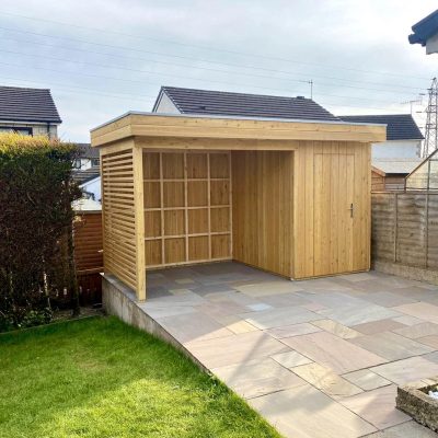 Lugarde Siberian Larch Canopy & Garden Storage Shed Kendal