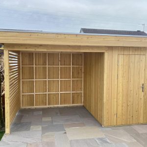 Lugarde Siberian Larch Canopy & Garden Storage Shed Kendal