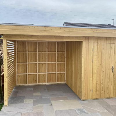 Lugarde Siberian Larch Canopy & Garden Storage Shed Kendal