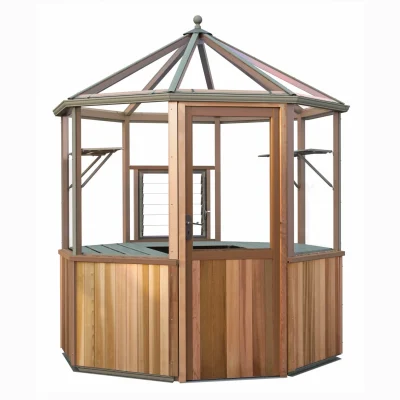 Alton Octagonal Cedar Greenhouse 6ft6 x 6ft6 long – Ultimate Package