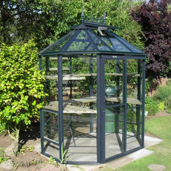 Robinsons Renaissance 7'7" x 5'7" Octagonal Aluminium Greenhouse in Anthracite