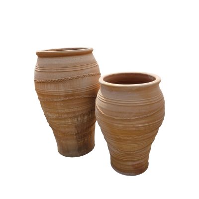 Milatos both sizes Cretan Terracotta Pots