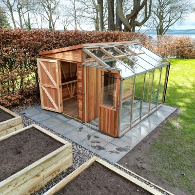Alton Fusion 10 Greenhouse & Shed Combination Building downward view