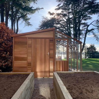 Alton Fusion 10 Cedar Greenhouse & Workshop Front