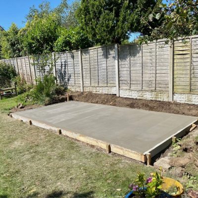 Poured Concrete Base for Shed, Summerhouse, Log Cabin or Garden Room