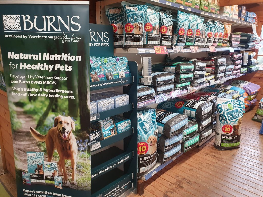 Pet Supplies & Burns Dog Food at Carr Bank Garden Centre