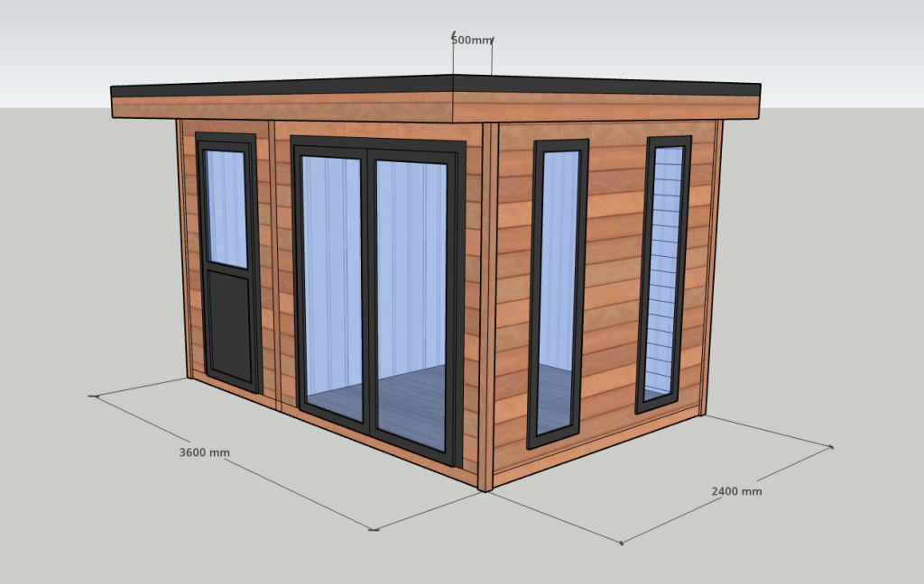 3.6m x 2.4m Bespoke Insulated Summerhouse Design 1