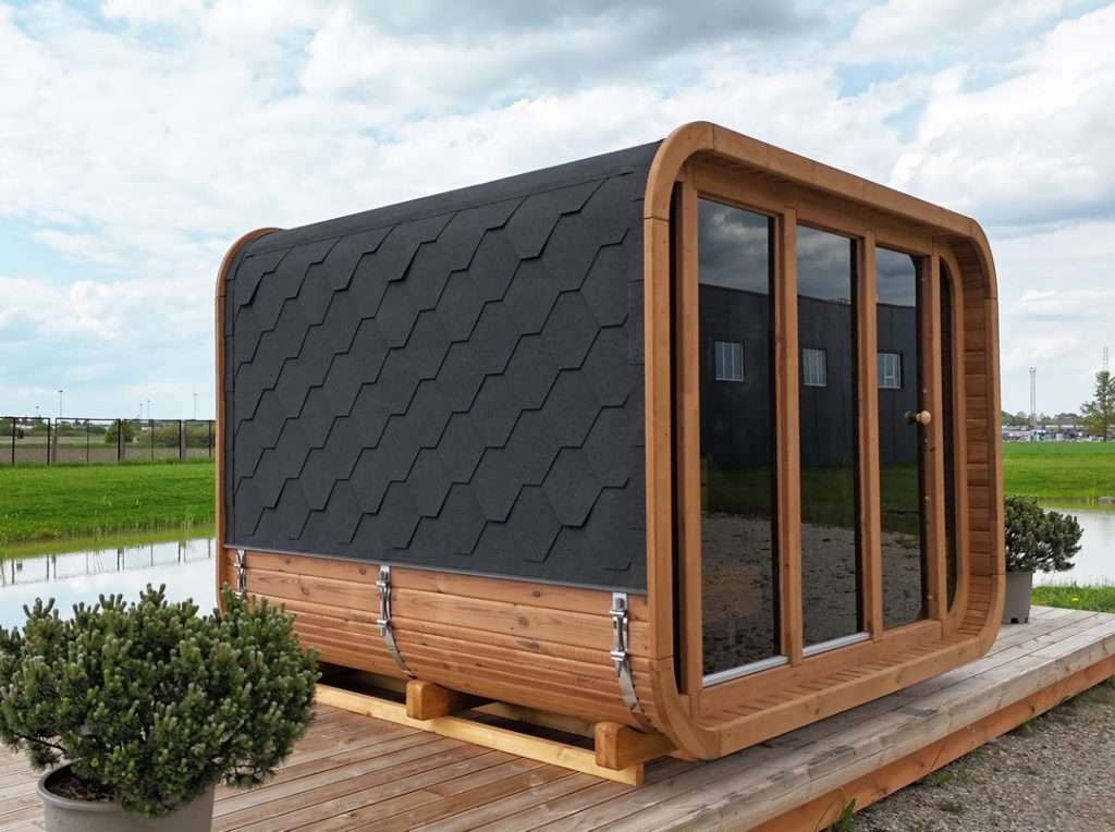 2.3m x 3m Cube Sauna with changing room