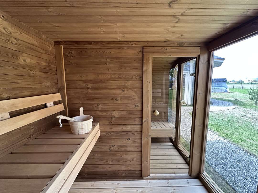 2.3m x 3m Cube Sauna with changing room 2.3m x 3m Cube Sauna with changing room