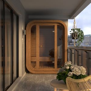 Mini Square Sauna on Balcony