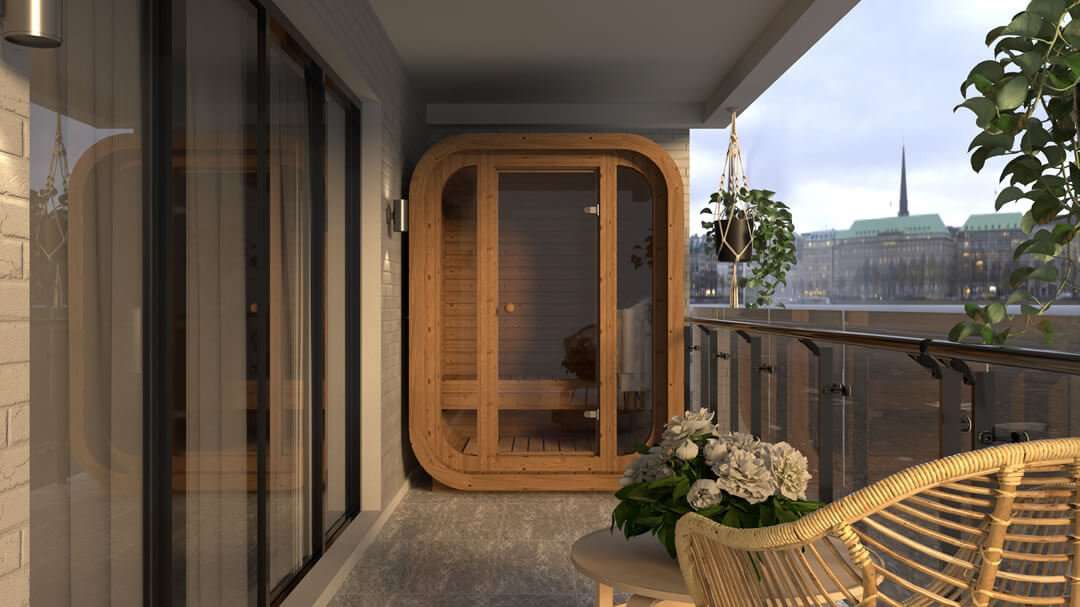 Mini Square Sauna on Balcony Mini Square Sauna on Balcony