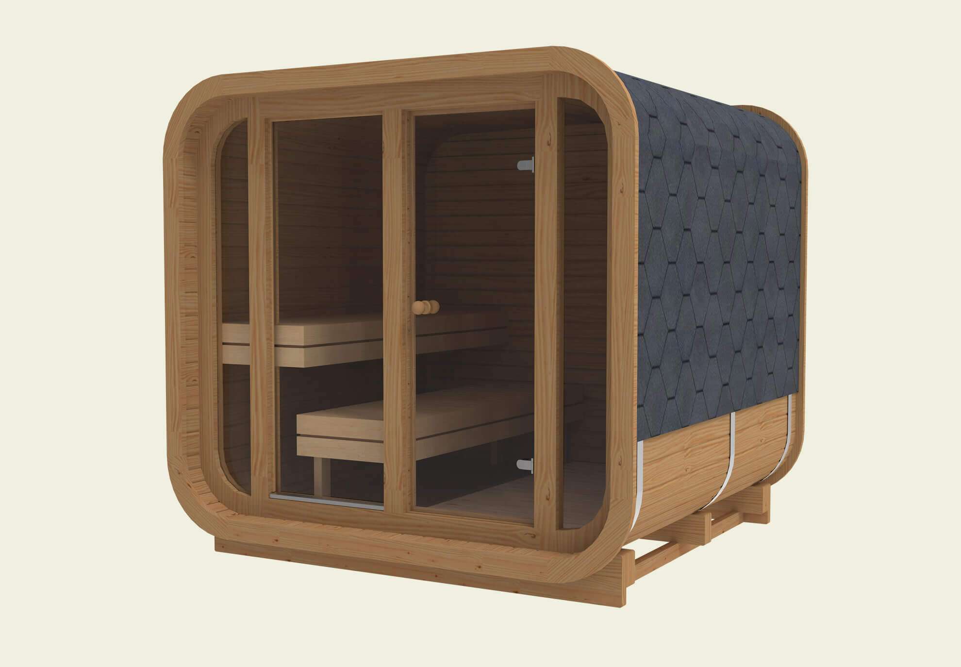 2.3m Cube Sauna Side View 2.3m Cube Sauna Side View