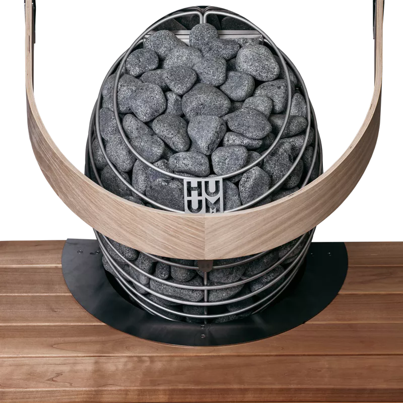 HUUM Drop Electric Sauna Heater embedding flange - sauna heater installation detail