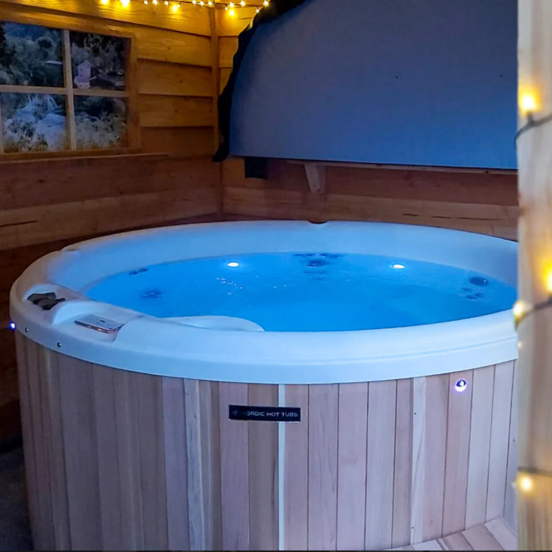 Warrior XL Classic Series Cedar Hot Tub side view - outdoor hot tub Cumbria
