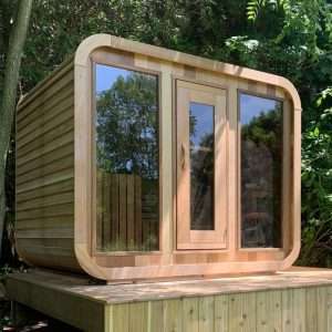 Luna Clear Red Cedar Square Modern Sauna