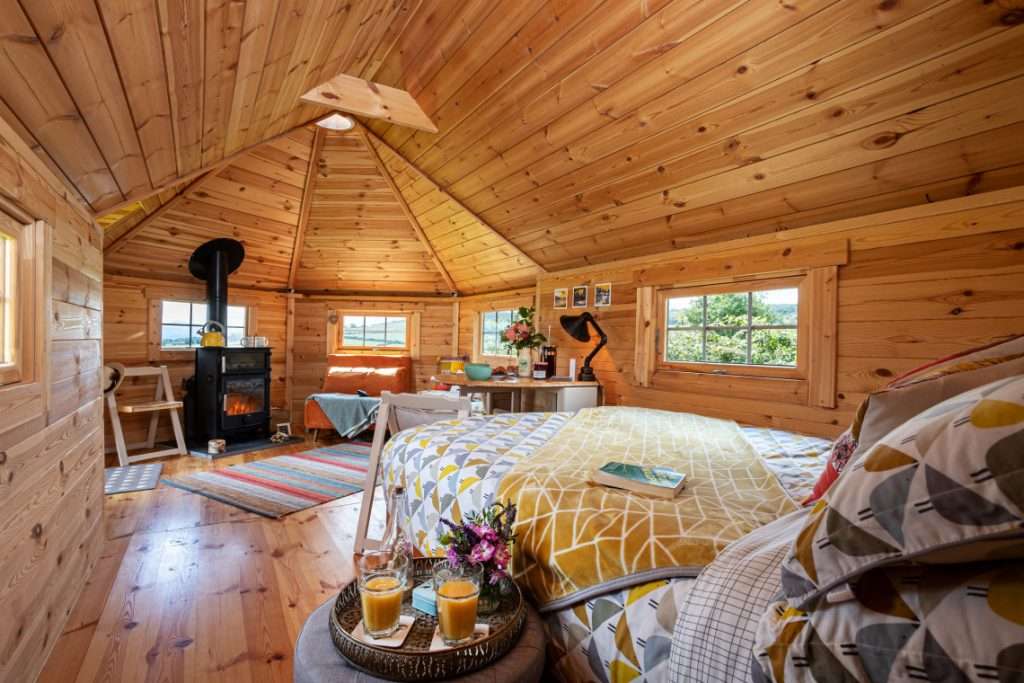 Camping Cabin with Log Burner