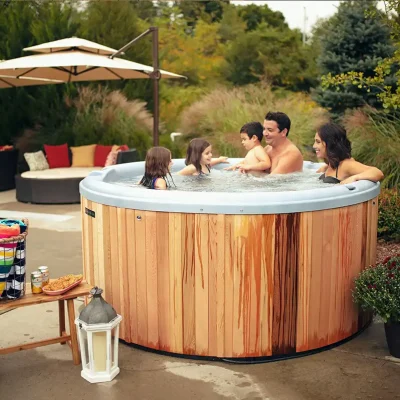 Nordic Classic Series Cedar Hot Tub front view – outdoor hot tub from Carr Bank Garden Centre Cumbria