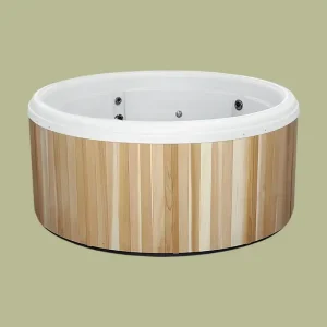 Nordic Classic Series Cedar Hot Tub side view – luxury outdoor hot tub from Carr Bank Garden Centre