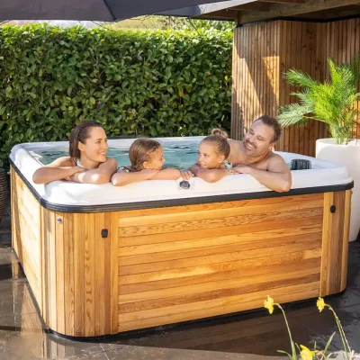 Nordic Spa Encore Hot Tub front view – outdoor hot tub from Carr Bank Garden Centre