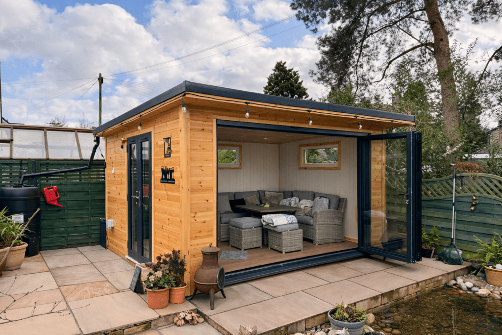 Insulated Garden Room with 3m Aluminium Bifolding Doors