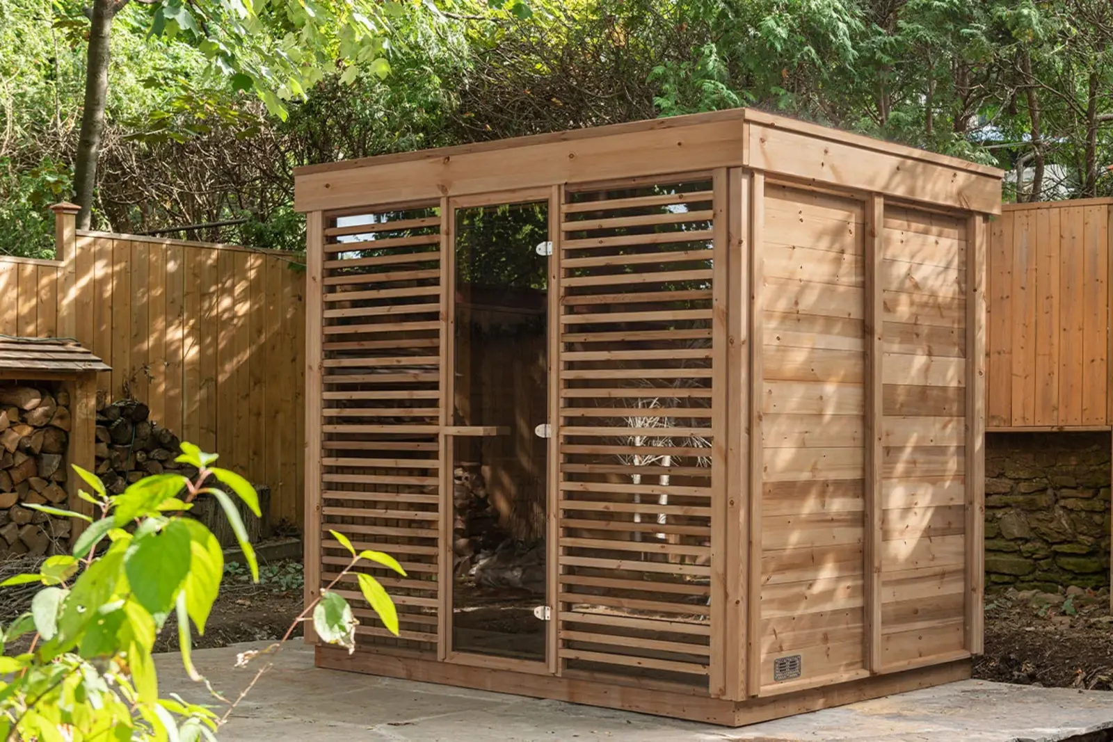 Pure Cube Red Cedar Outdoor Sauna with panoramic views - luxury garden sauna from Carr Bank