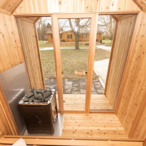 Hudson outdoor sauna exterior view – premium garden sauna from Carr Bank Garden Centre Cumbria