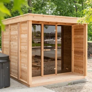 Pure Cube Sauna with Veranda | Red Cedar