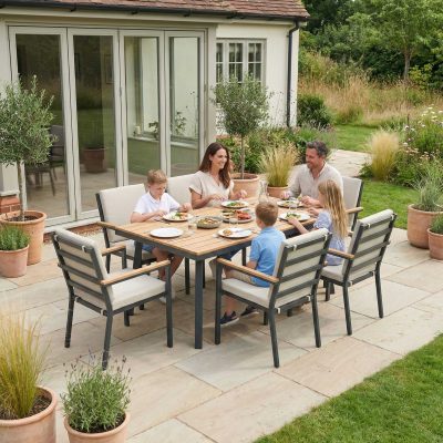 Heidi 6 Seater Dining Set 1.5m x 1m Patio Family