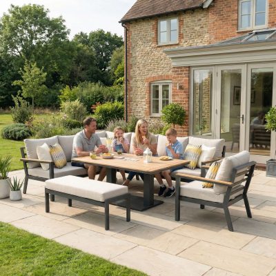 Heidi Left Hand Corner Sofa Lounge Dining Set with Rising Table